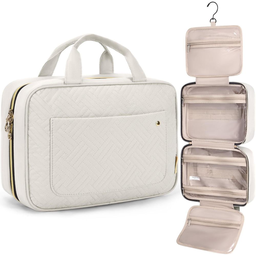 Toiletry Bag Travel Bag With Hanging Hook, Water-resistant Makeup Cosmetic Bag☺️